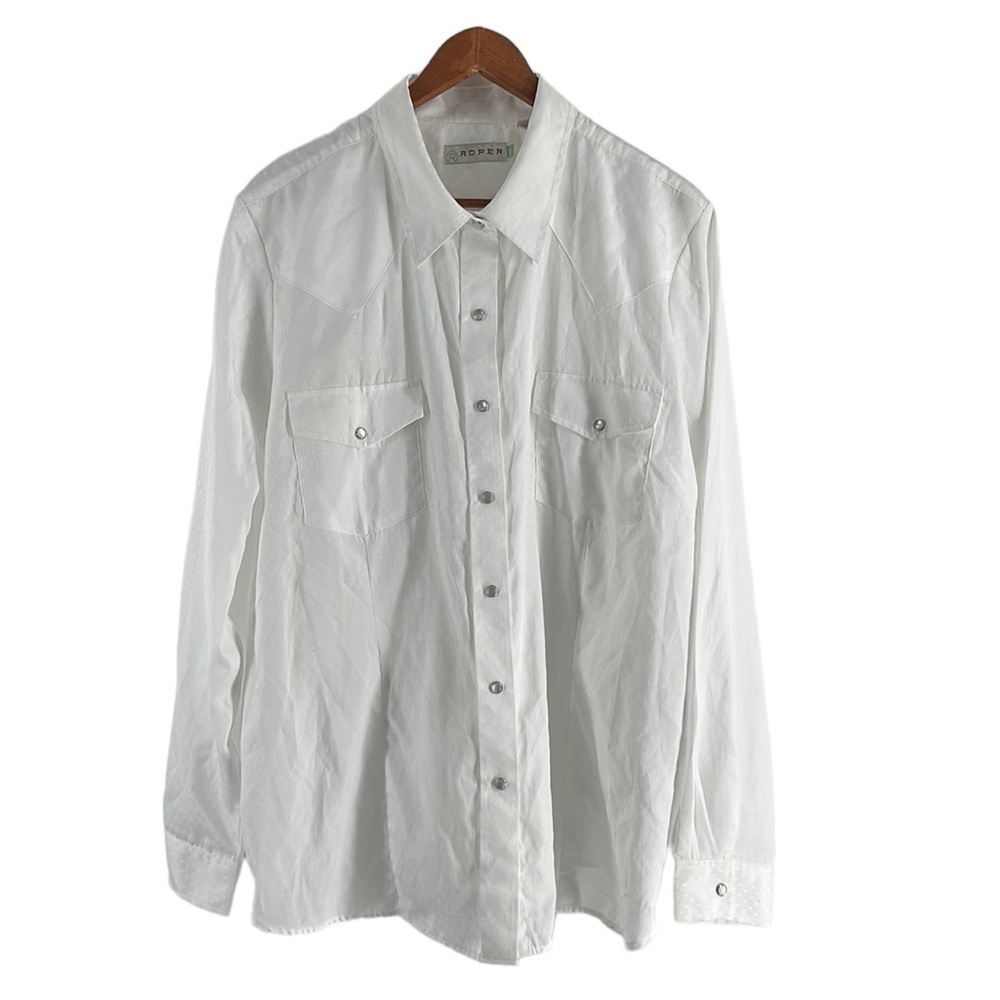 Roper pearl snap western shirt all over monotone print cowboy rodeo sz 2X